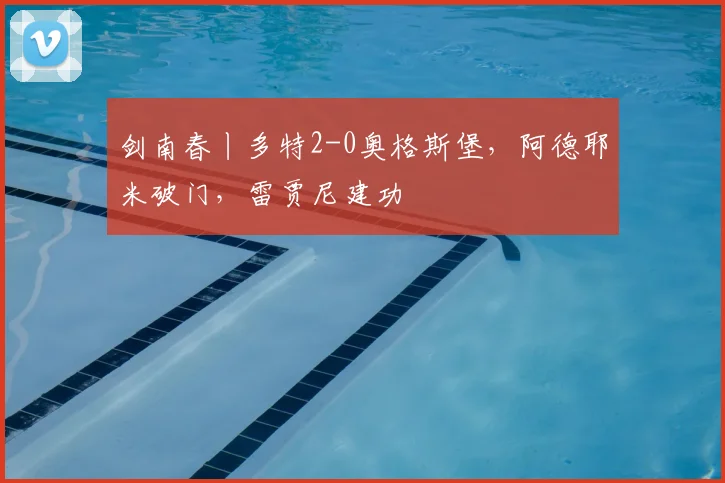 剑南春丨多特2-0奥格斯堡，阿德耶米破门，雷贾尼建功